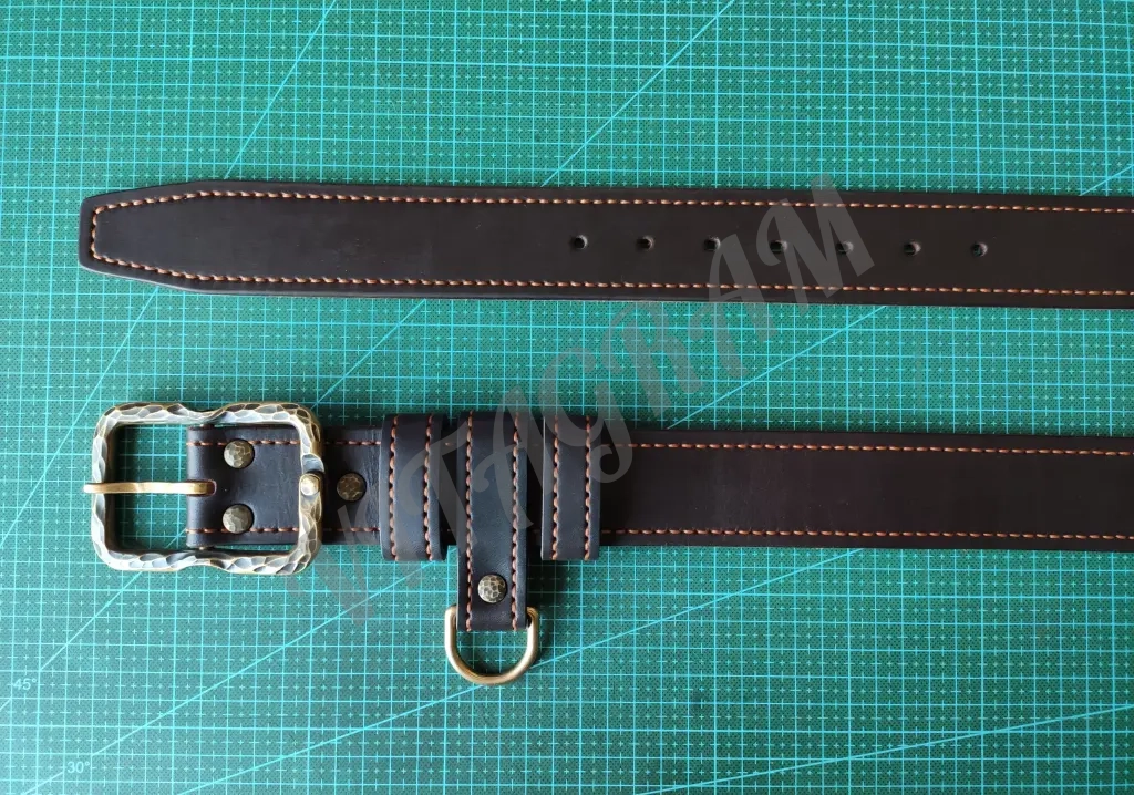 Ремень из кожи буйвола, ручная работа