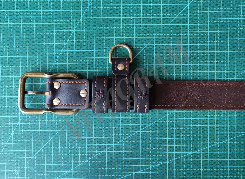 Ремень из кожи буйвола, ручная работа