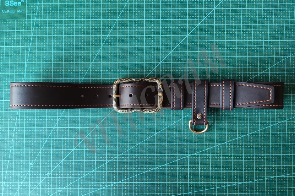 Ремень из кожи буйвола, ручная работа