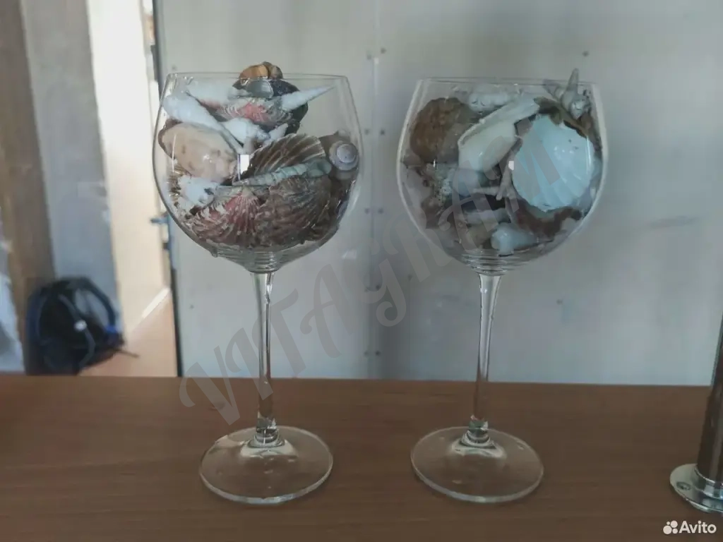 Фужеры с раковинами декор