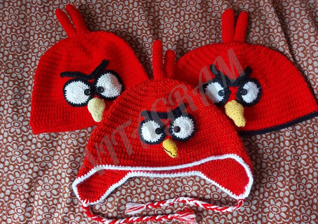 Шапка энгри бердз, красная, 54-58р