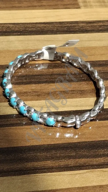 Браслет Женский новый Серебро 925 Бирюза 16-16.5см.р.