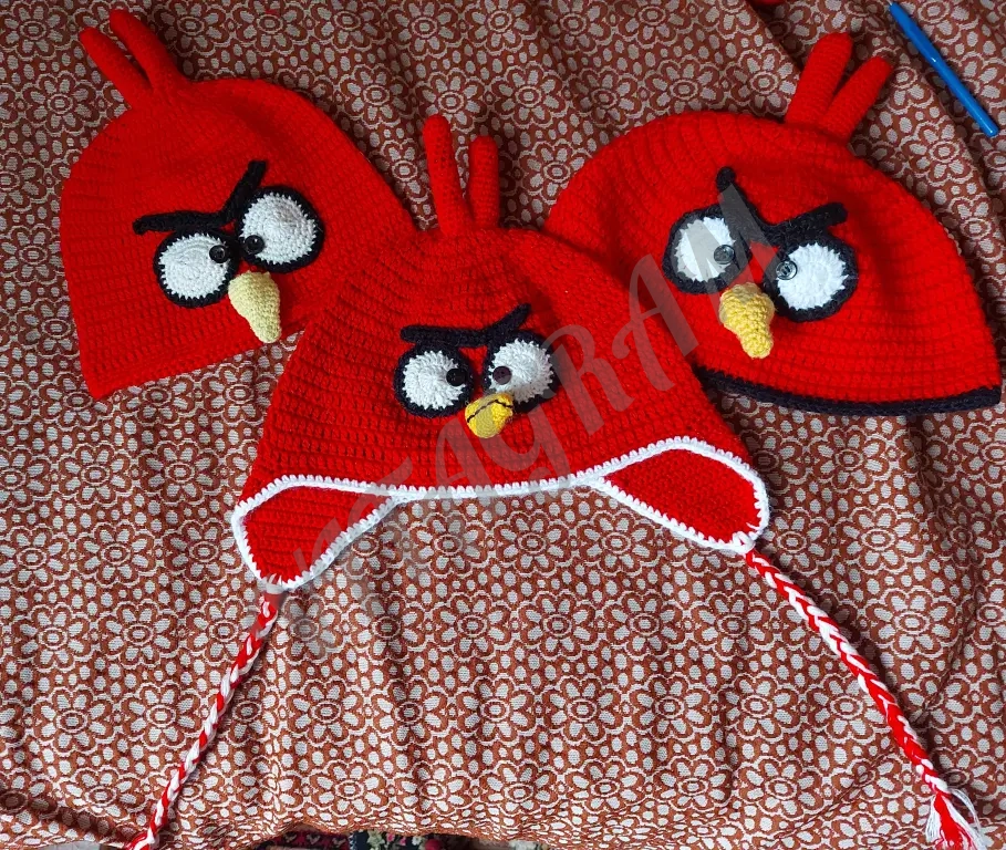 Шапка энгри бердз, красная, 54-58р