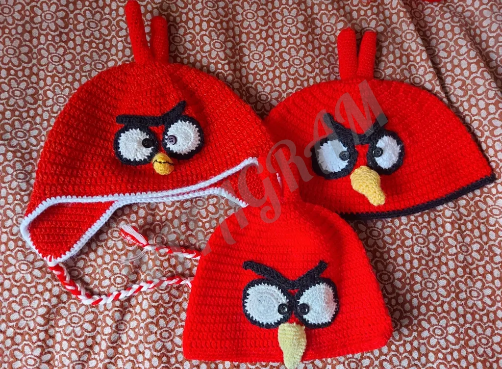 Шапка энгри бердз, красная, 54-58р