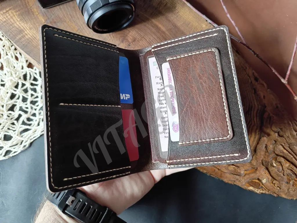 Автодокументница,докхолдер,обложка для паспорта из натуральной кожи ручной работы