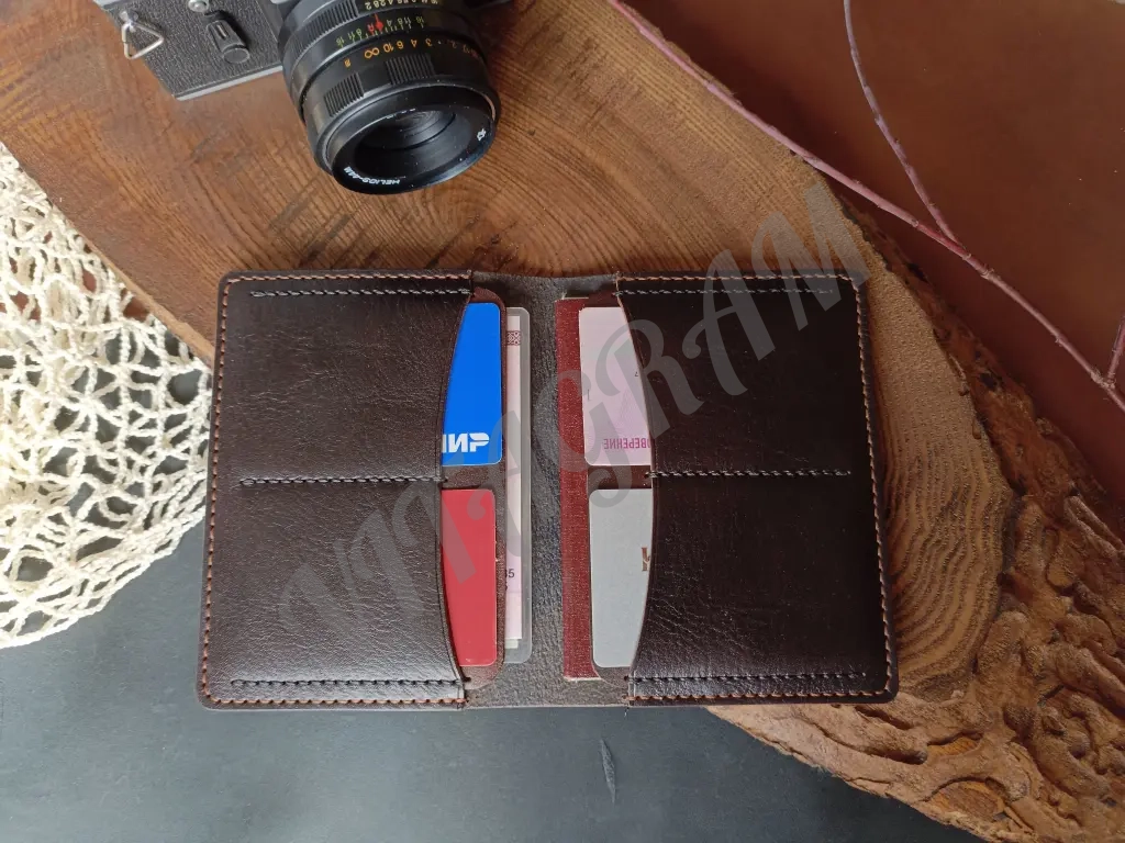 Обложка для паспорта,докхолдер,автодокументница из натуральной кожи ручной работы