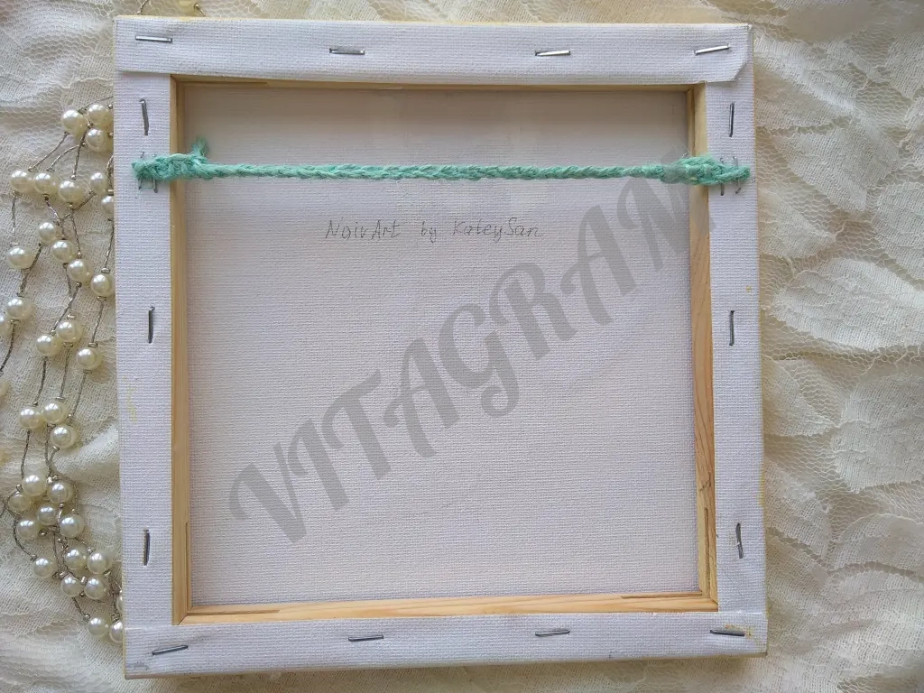 картина кошка и птица пьют чай холст