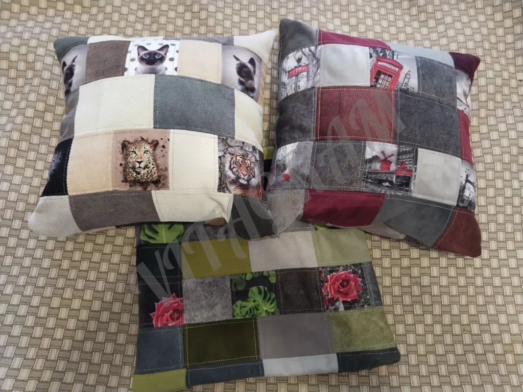 Подушка декоративная, наволочка декоративная пэчворк,думка