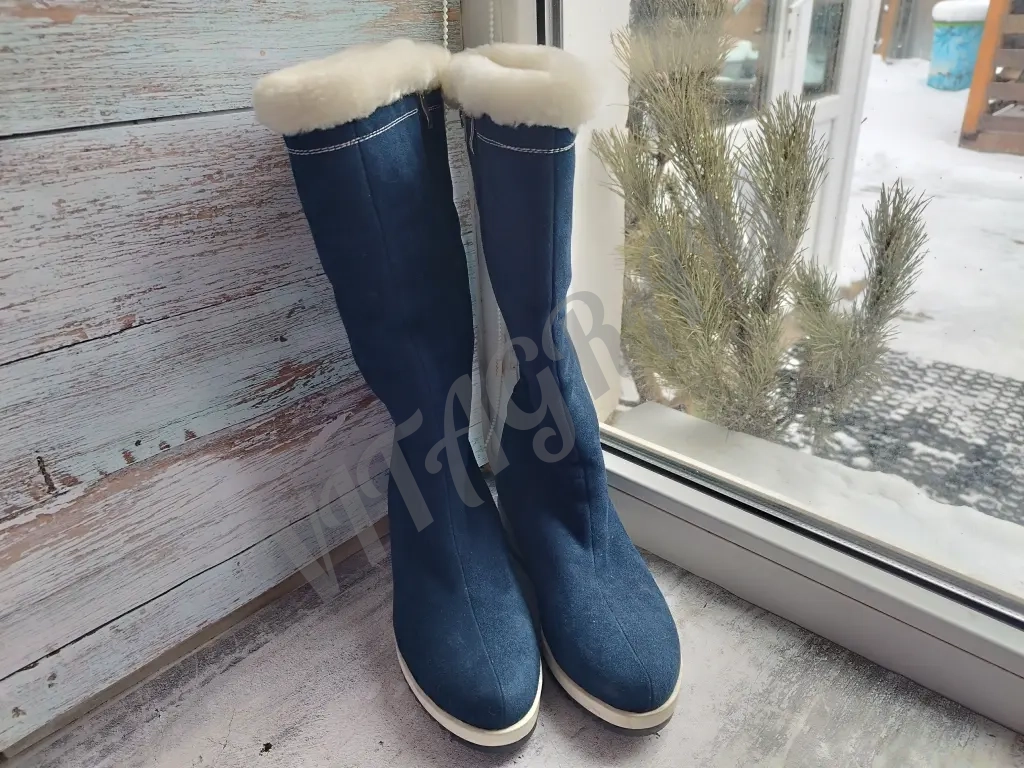 Женские сапоги натуральная замша