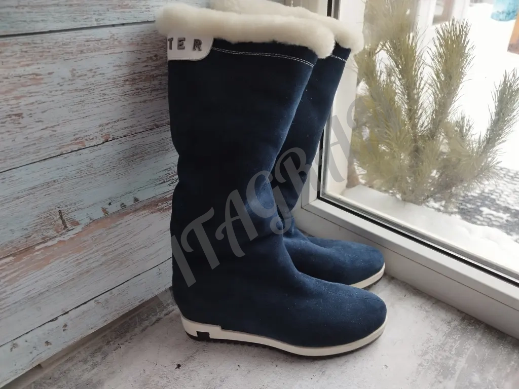 Женские сапоги натуральная замша