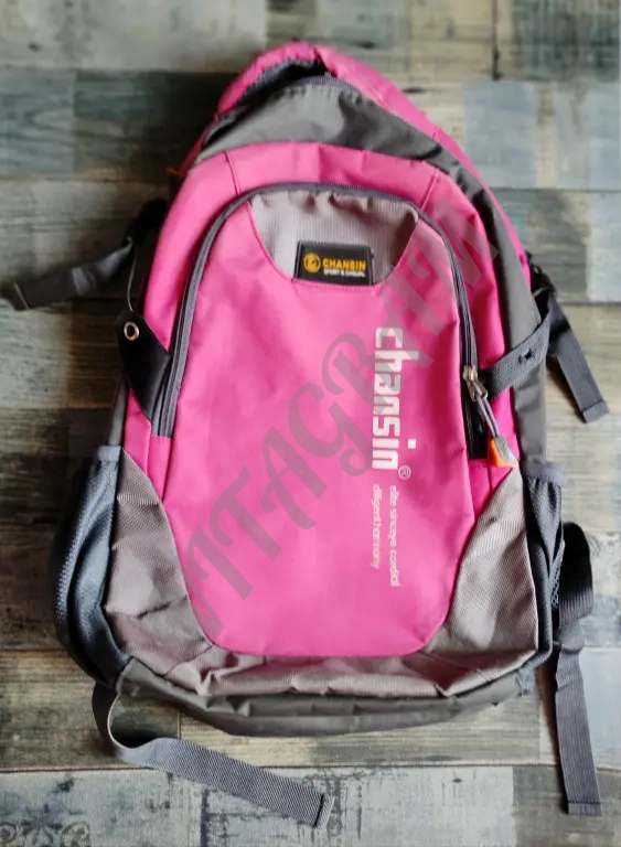 Рюкзак городской серый с розовым, качество