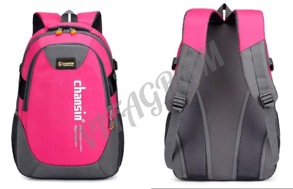 Рюкзак городской серый с розовым, качество