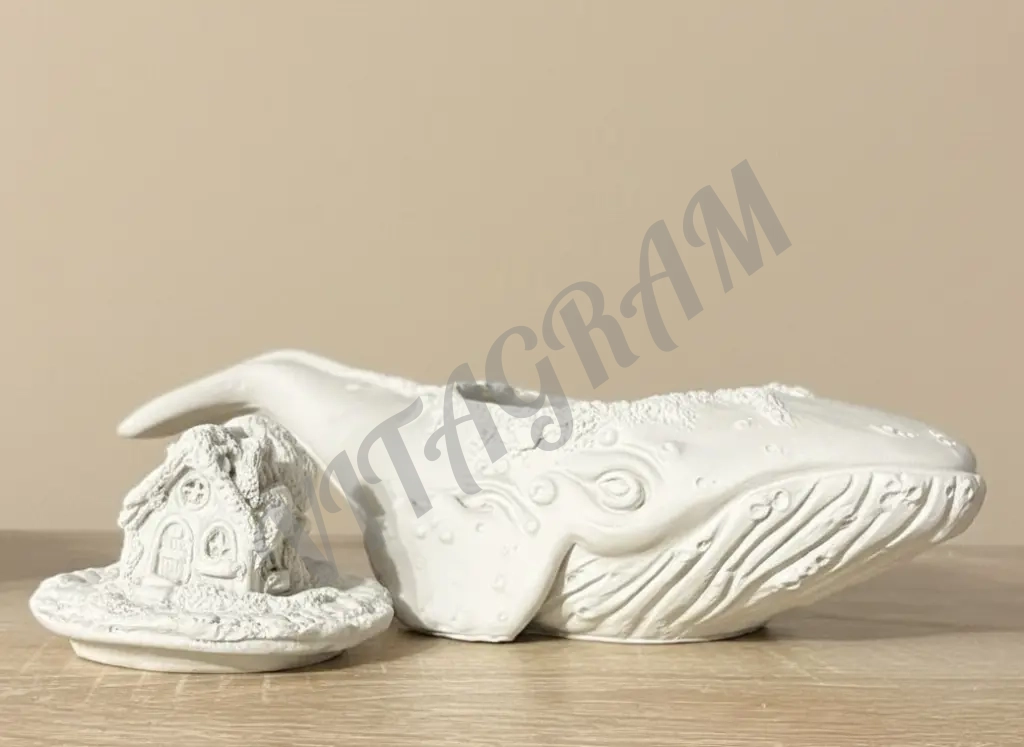 Шкатулка подсвечник кит заготовка из гипса