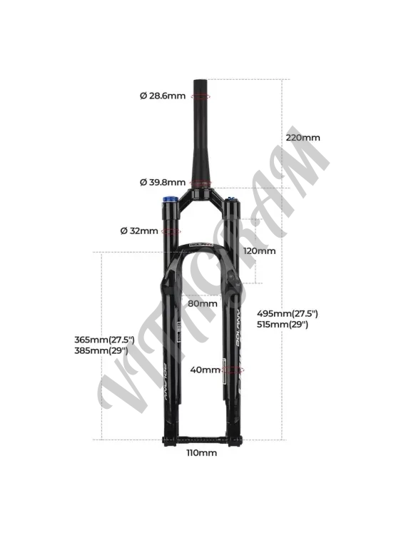 вилка передняя для велосипедов 27.5