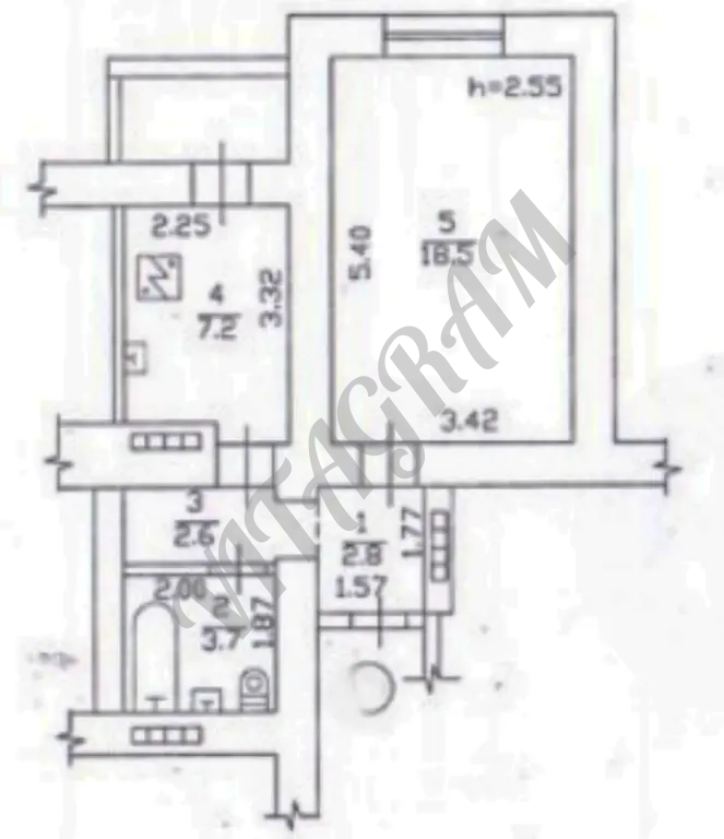 1 комнатная квартира недалеко от набережной