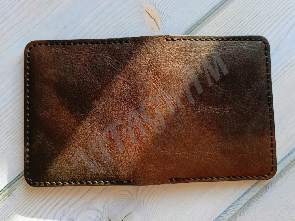 Мини кошелёк,картхолдер из натуральной кожи ручной работы