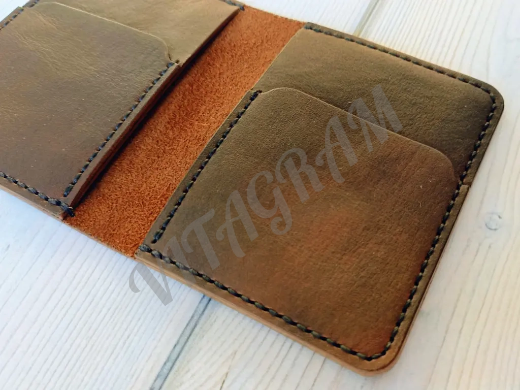 Мини кошелёк,картхолдер из натуральной кожи ручной работы