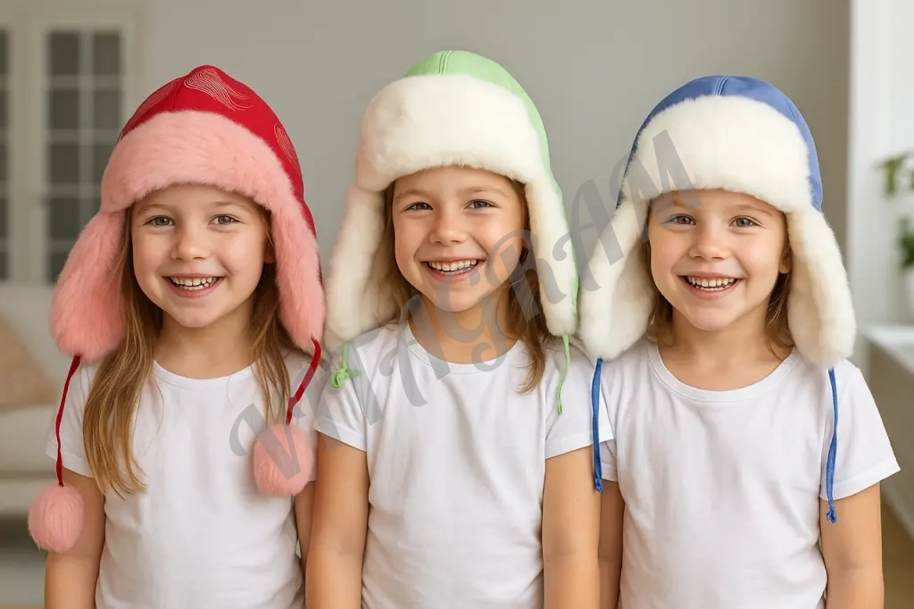 Зимняя шапка ушанка для девочки Новая