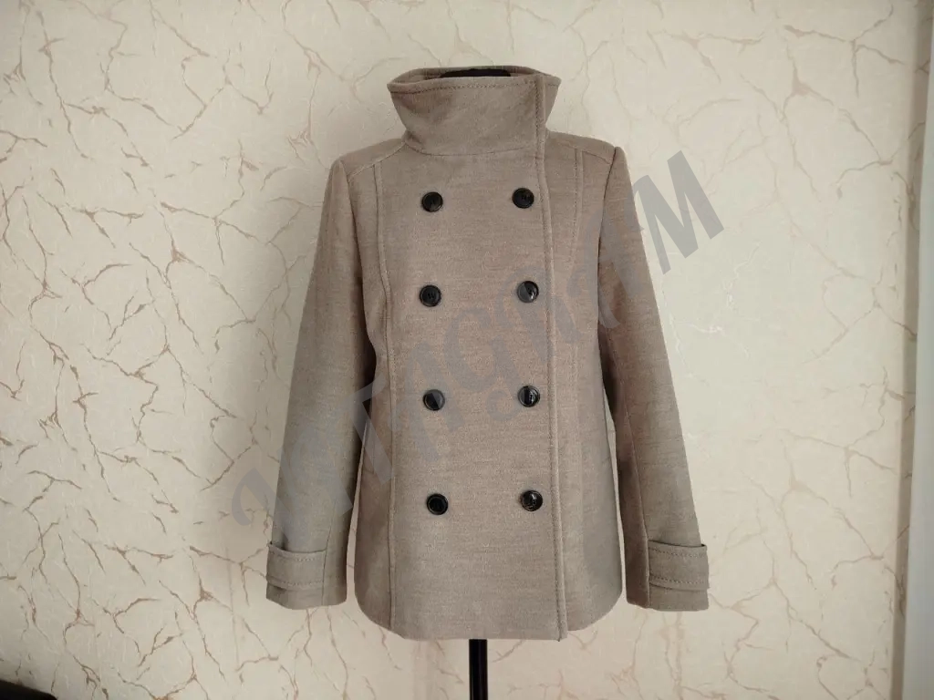 Пальто женское со стойкой H&M бежевое М