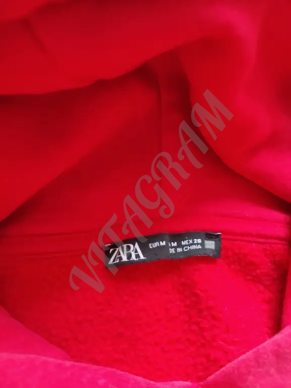 Красная толстовка худи с бантиками Zara, оверсайз