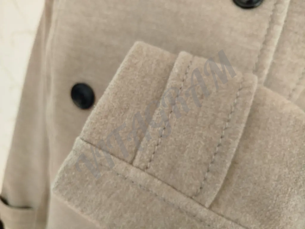 Пальто женское со стойкой H&M бежевое М