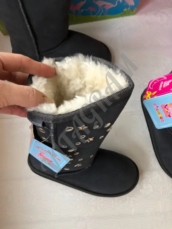 Угги для девочки 32 Новые Натуральный мех Замша