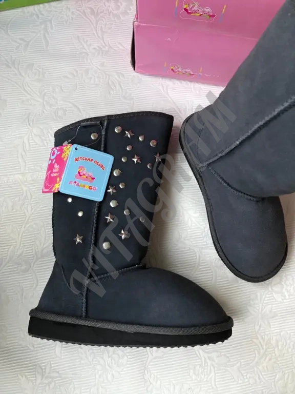 Угги для девочки 32 Новые Натуральный мех Замша