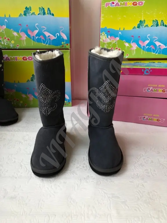 Угги для девочки 32 Новые Натуральный мех Замша