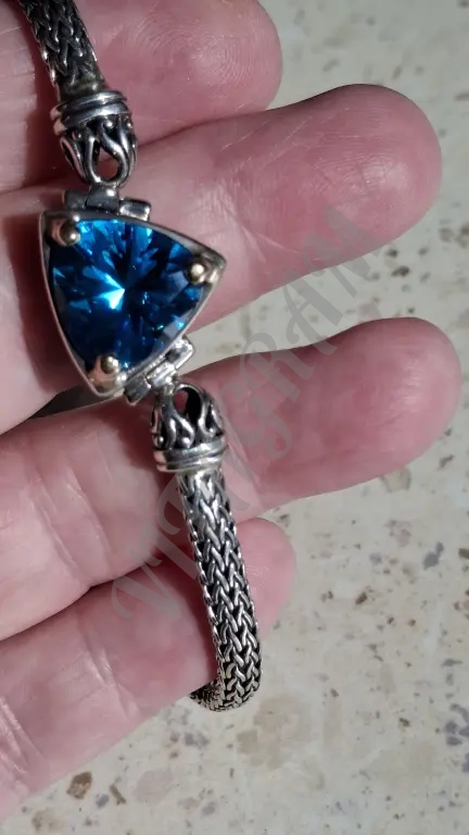 Брастет Серебро 925 женс новый Натур гол Топаз 17,5р