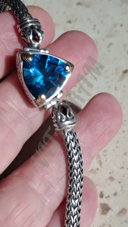 Брастет Серебро 925 женс новый Натур гол Топаз 17,5р