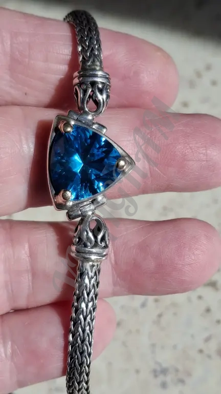 Брастет Серебро 925 женс новый Натур гол Топаз 17,5р