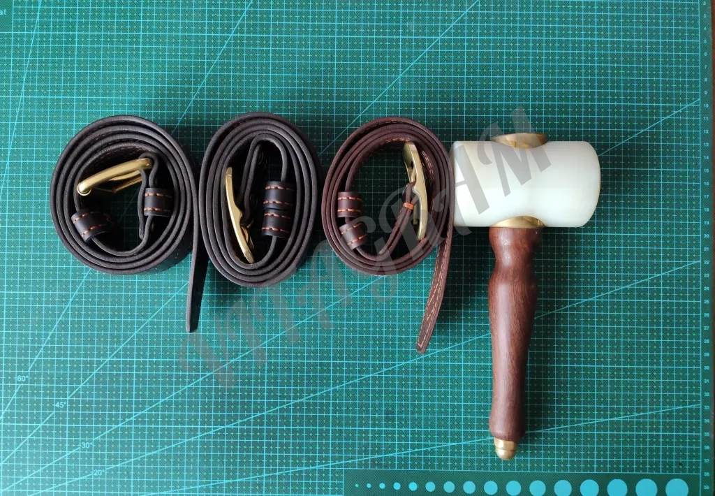 Ремень с офицерской прошивкой 40 мм ручная работа