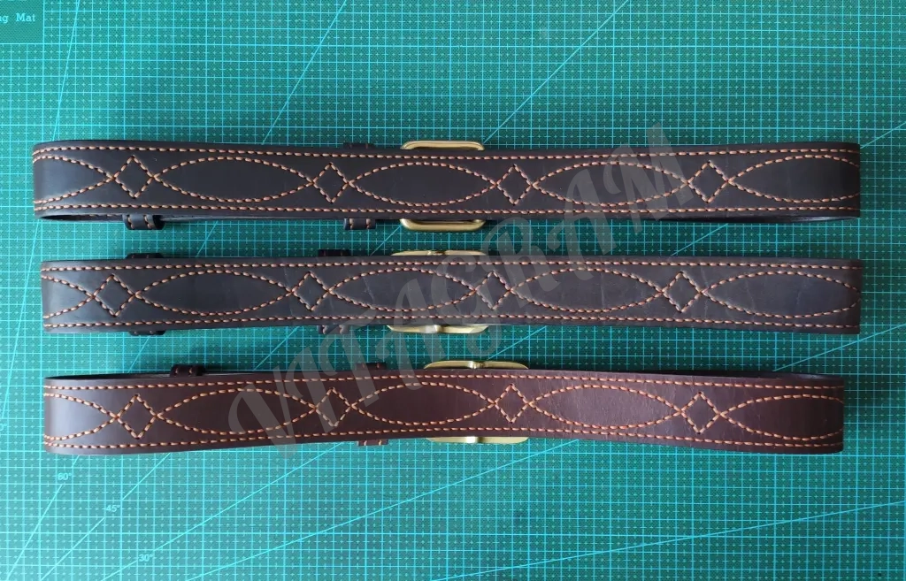 Ремень с офицерской прошивкой 40 мм ручная работа
