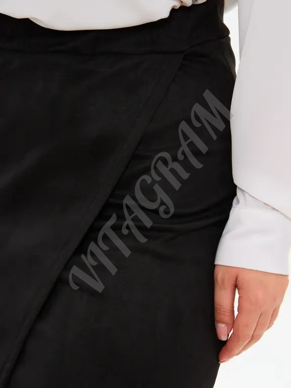 Юбка на запах, из замши