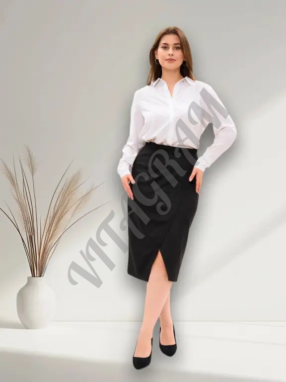 Юбка на запах, из замши