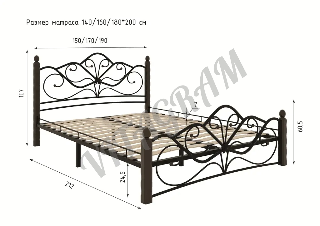 Кровать в кованом стиле