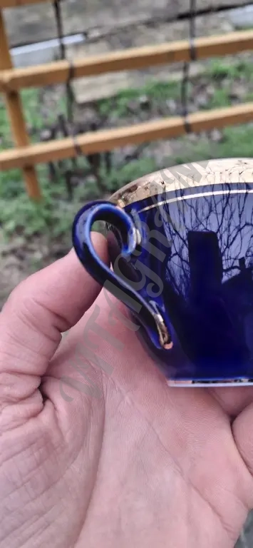 Фарфоровая кофейная чашка ЛФЗ Кобальт