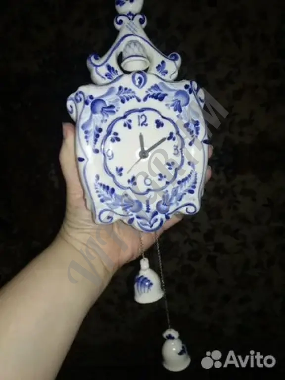 Часы настенные "Гжель"