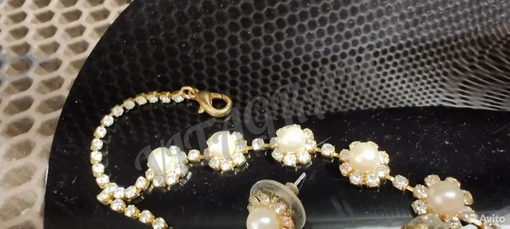 Колье и серьги искусственный жемчуг
