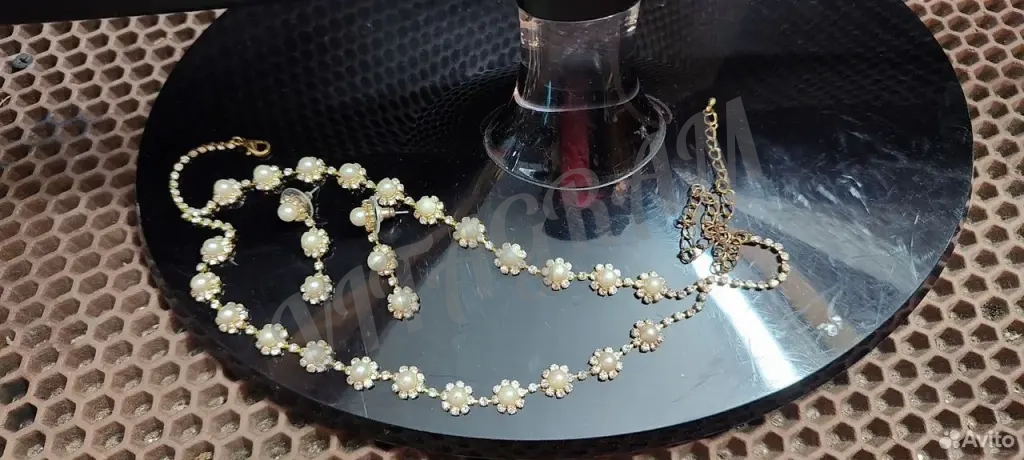 Колье и серьги искусственный жемчуг