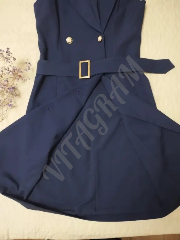 Платье жилет 42 44 в стиле милитари синее