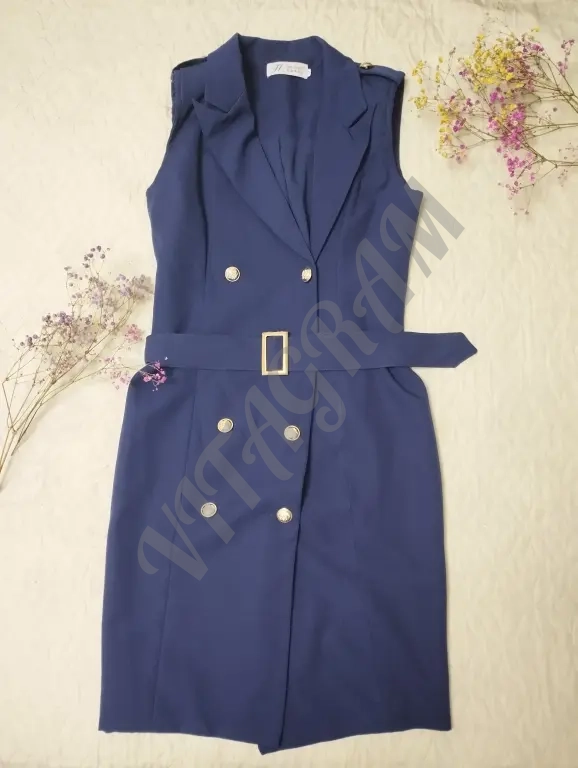 Платье жилет 42 44 в стиле милитари синее