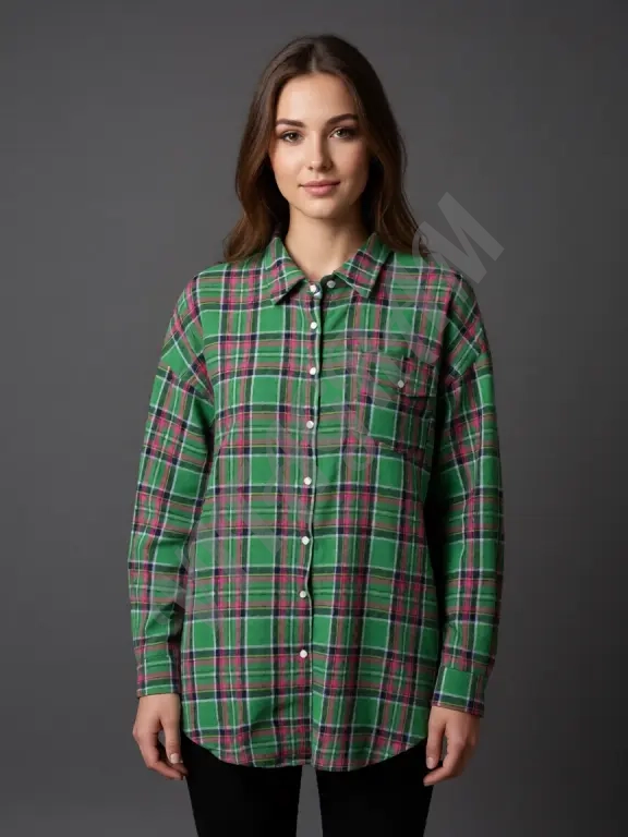 Рубашка в клетку женская