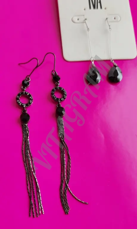 Серьги длинные капли с ониксом, серьги кисти, Италия