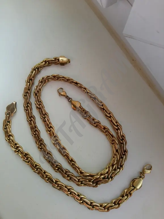 Позолоченные цепь с браслетом сделана на заказ