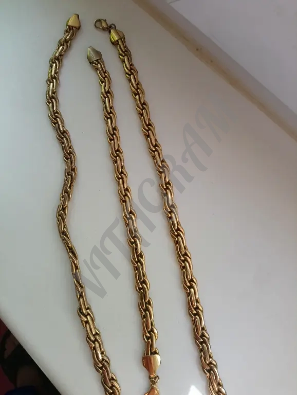 Позолоченные цепь с браслетом сделана на заказ