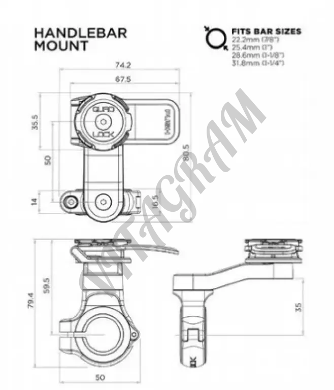 Quad lock крепление на руль мотоцикла