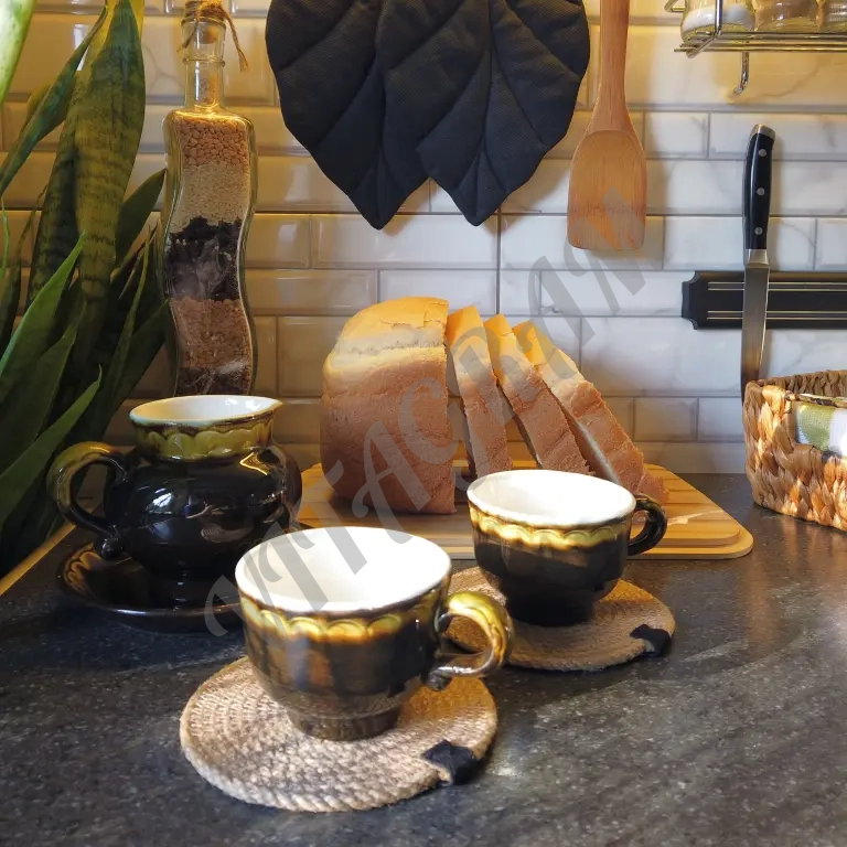 Сервировочная салфетка (подстаканник), джут, ручная работа