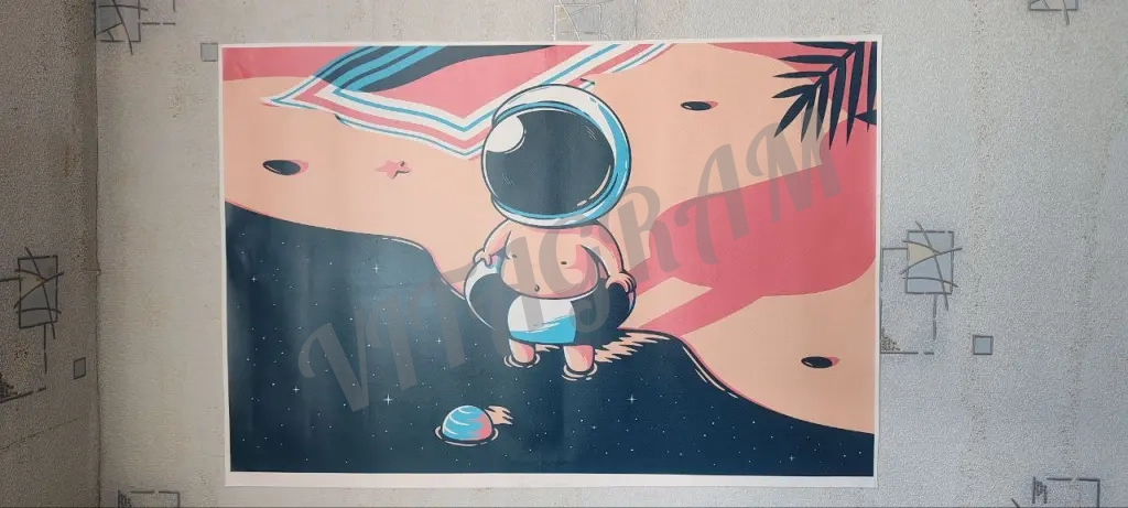 Панно постер космонавт на пляже