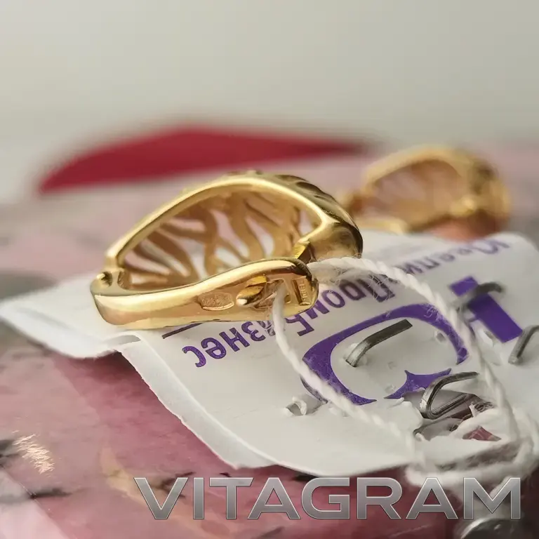 Серьги серебряные с позолотой 925 проба